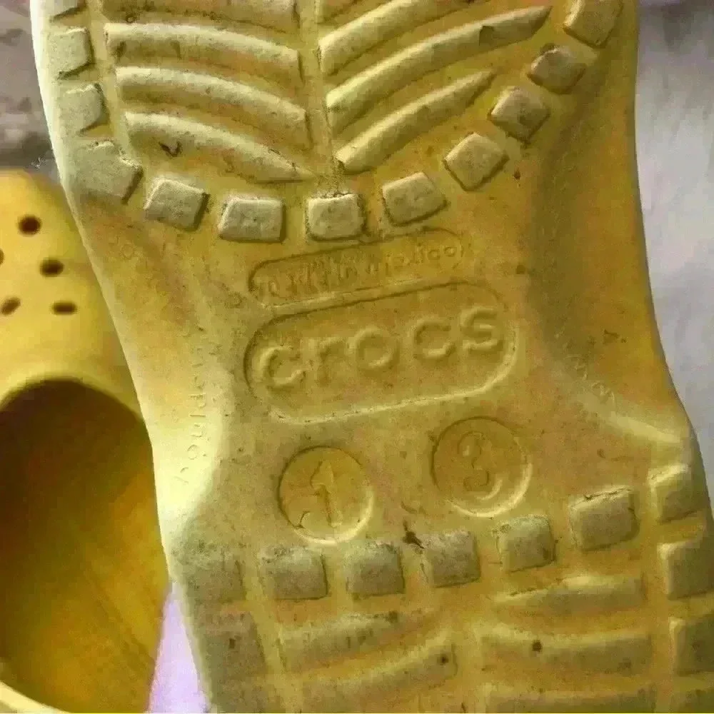 CROCS yellow basic slipons Youth 1-3